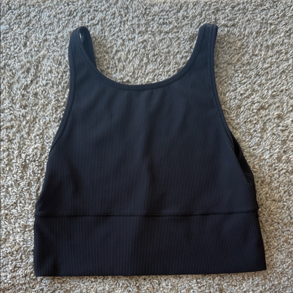 Black Ribbed Tank Top Size 6